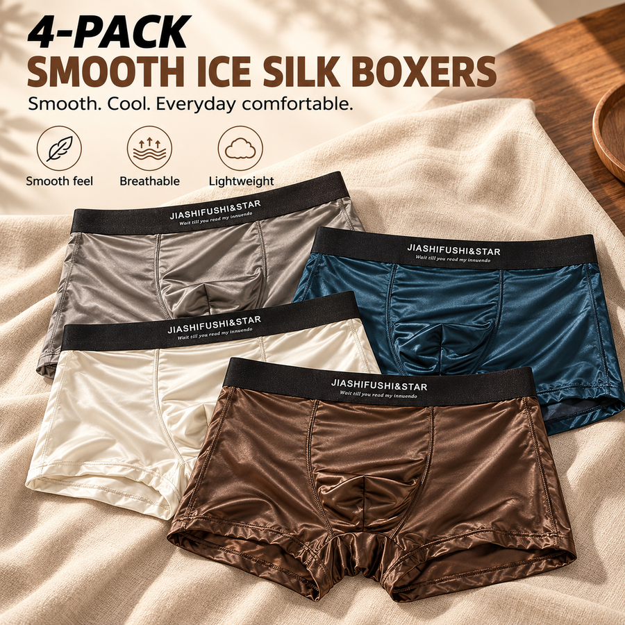 4-Pack Smooth Ice Silk Boxers