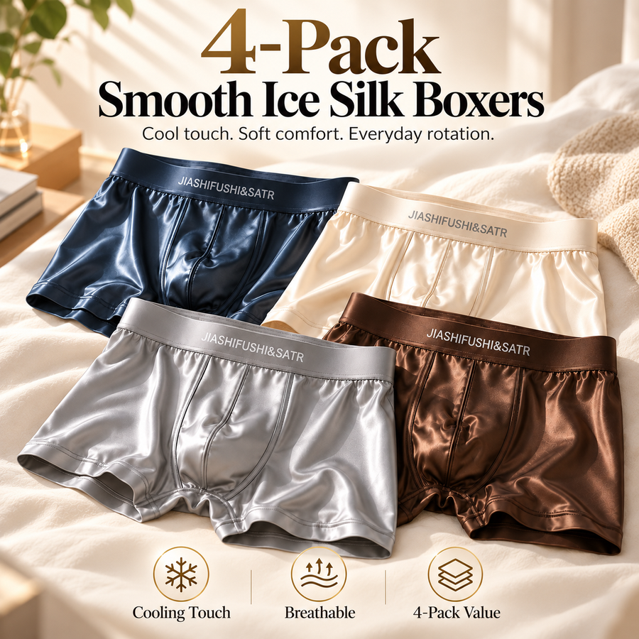 4-Pack Smooth Ice Silk Boxers
