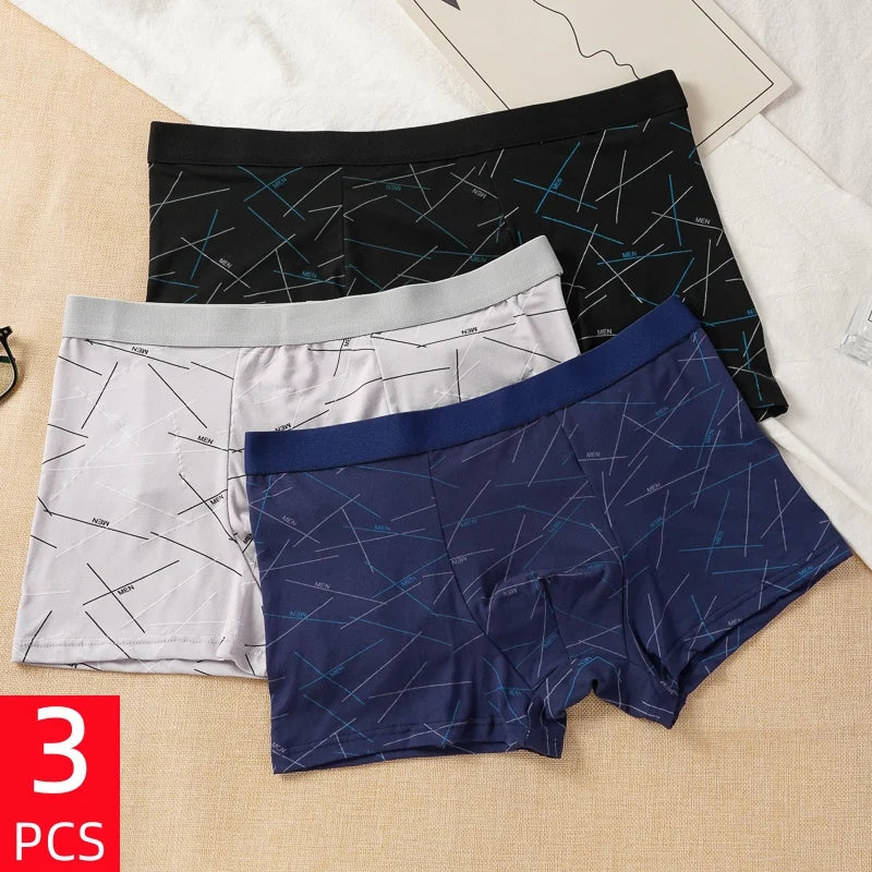 3-Pack Seamless Line Print Boxer Briefs