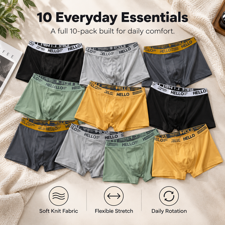 10-Pack Everyday Solid Boxers