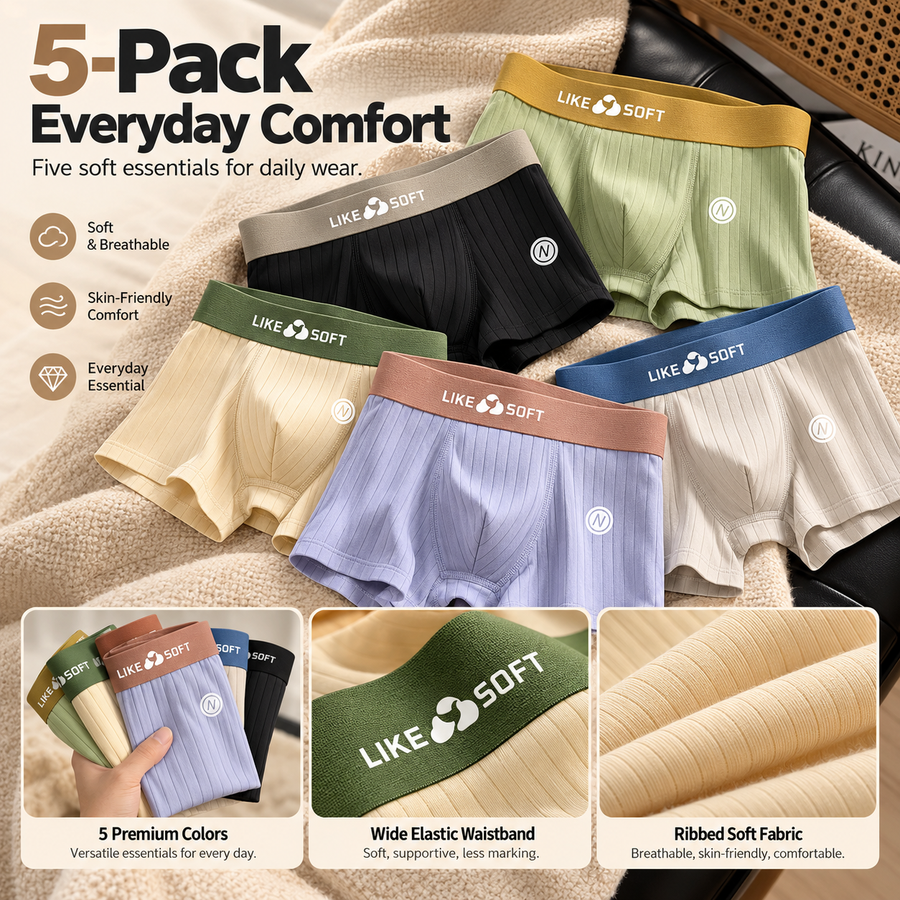 5-Pack Mixed Stripe Boxer Briefs