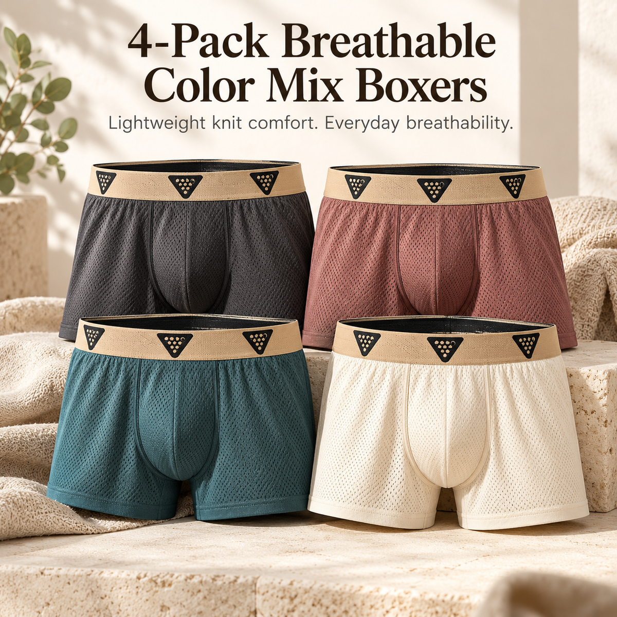 4-Pack Breathable Color Mix Boxers