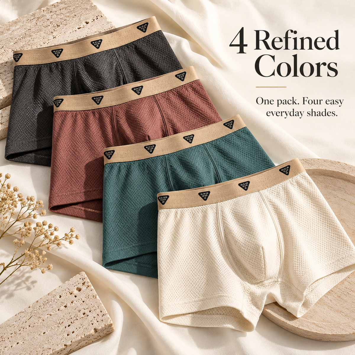 Four refined colors in one 4-pack