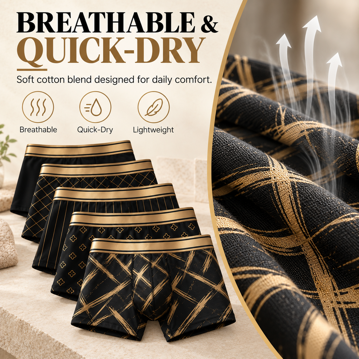 Breathable and quick-dry boxer briefs