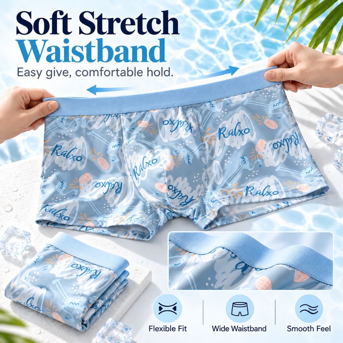 Soft stretch waistband detail