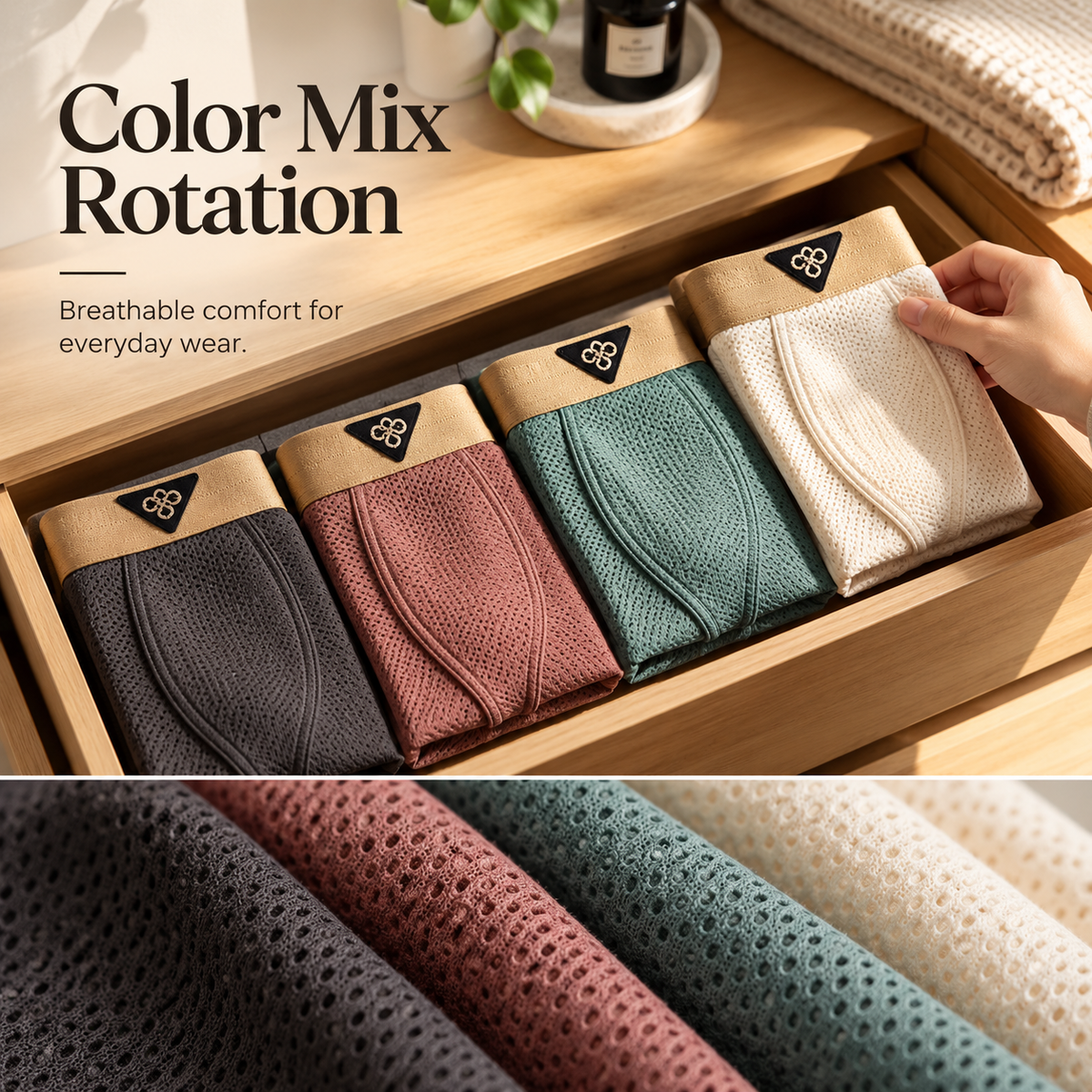 Color mix drawer rotation