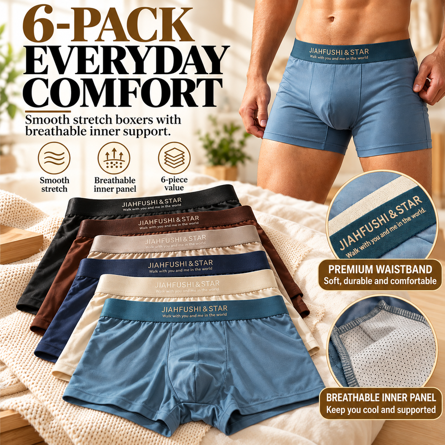 6-Pack Satin-Like Ice Silk Boxers