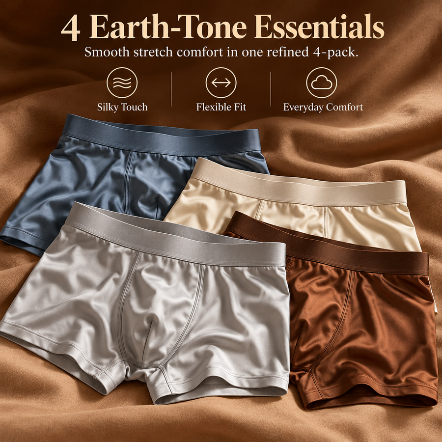 4-Pack Earth Tone Stretch Boxers