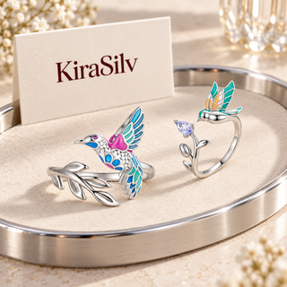 Sky Hummingbird Adjustable Ring