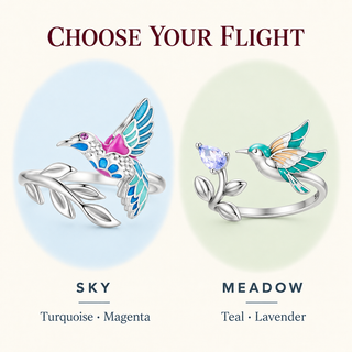 Sky Hummingbird Adjustable Ring