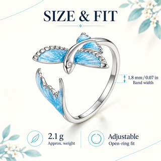Blue Flying Fish Adjustable Ring