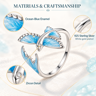 Blue Flying Fish Adjustable Ring