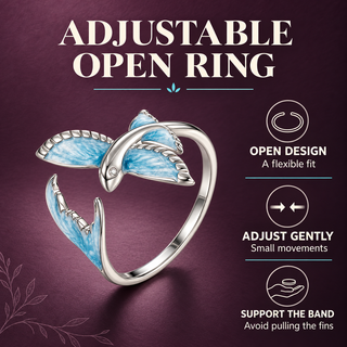 Blue Flying Fish Adjustable Ring