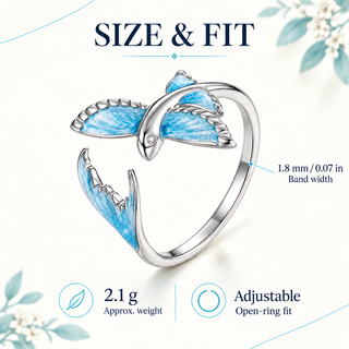 Blue Flying Fish Adjustable Ring