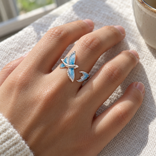 Blue Flying Fish Adjustable Ring