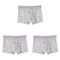 3PCS Men's Simple Line Printed Mid Waist Boxer Briefs Seamless Comfortable Skin Friendly Underwear Fashion Breathable Trunks