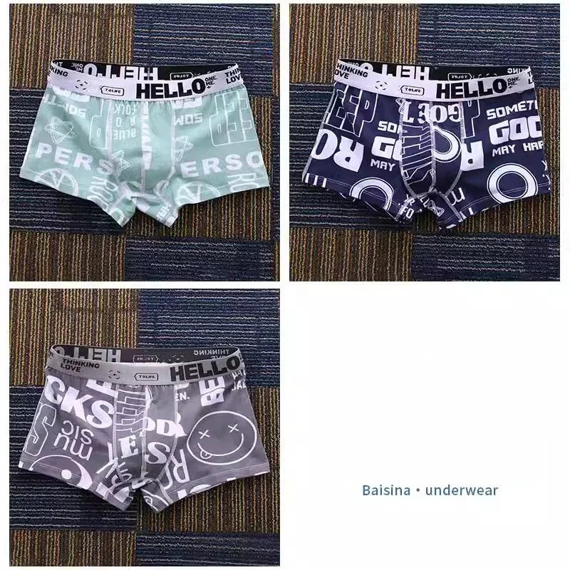 3-Pack Cartoon Print Cotton Boxers