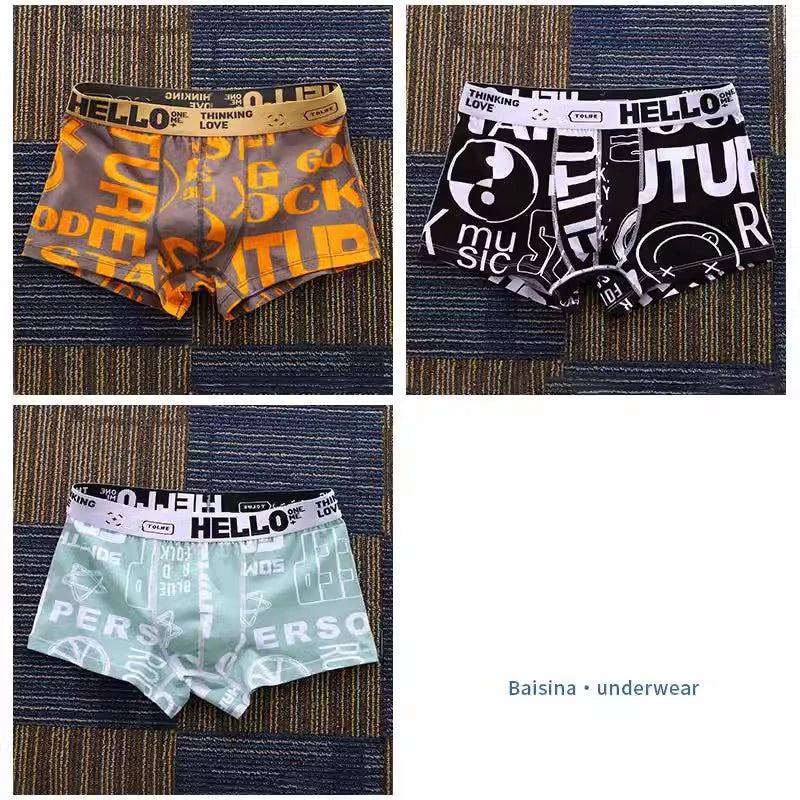3-Pack Cartoon Print Cotton Boxers