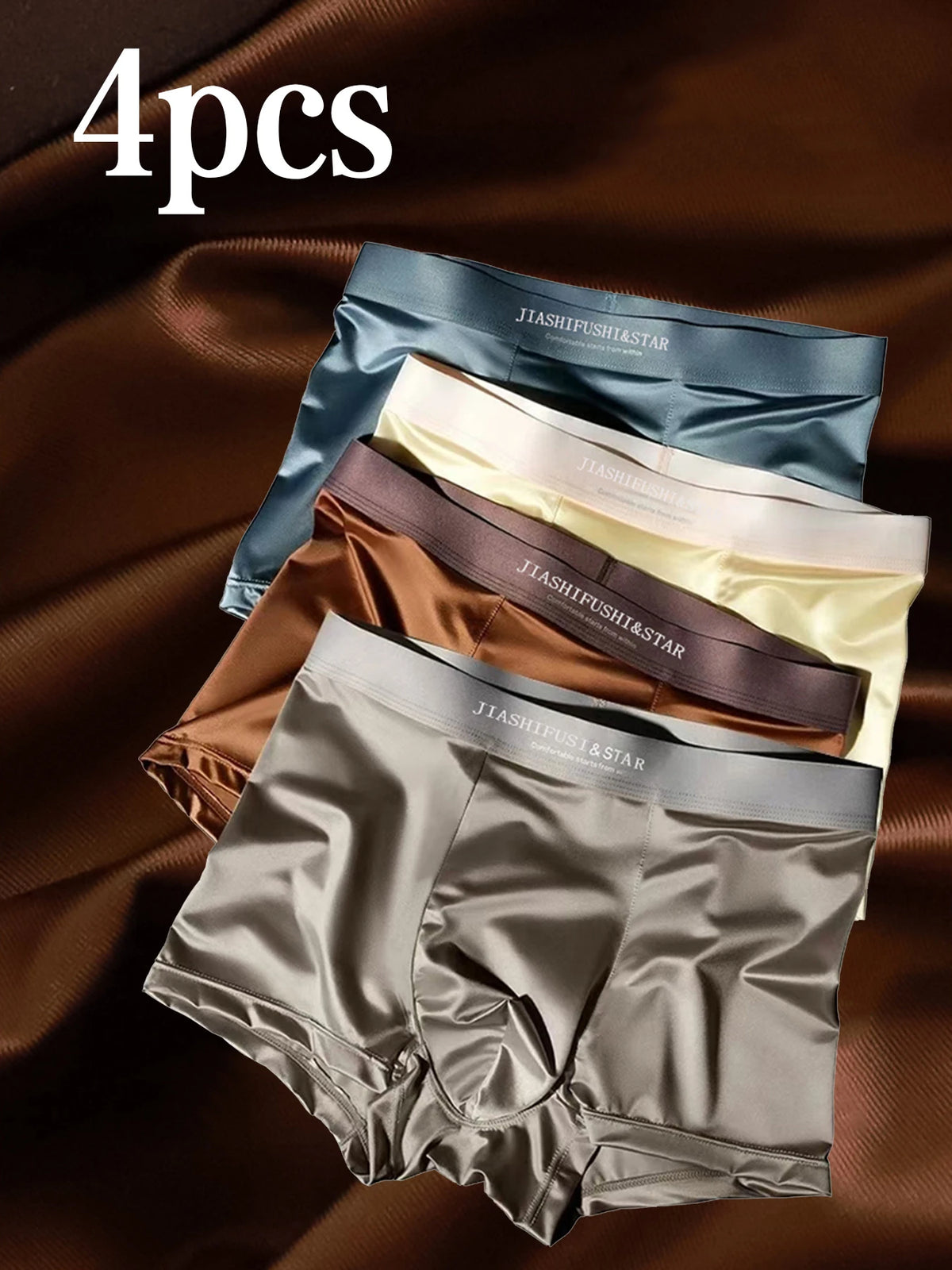 4-Pack Earth Tone Stretch Boxers