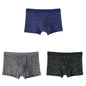 3PCS Men's Simple Line Printed Mid Waist Boxer Briefs Seamless Comfortable Skin Friendly Underwear Fashion Breathable Trunks