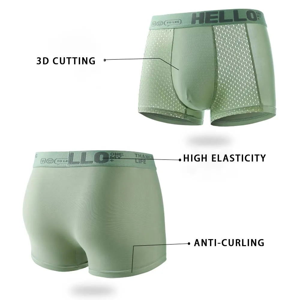4-Pack Lightweight Ice Silk Boxers