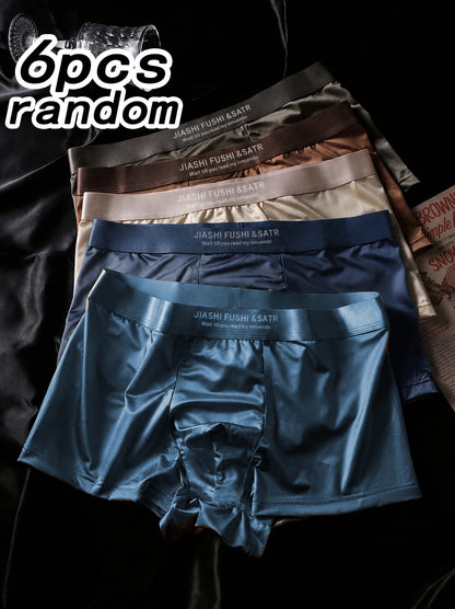 6-Pack Satin-Like Ice Silk Boxers