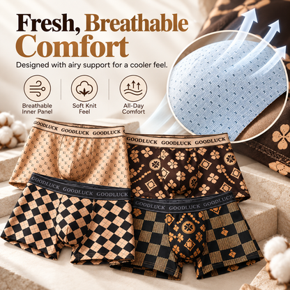 4 Pieces Trendy Men's Underwear Sports Shorts Men's Boxers Luxury Men's Underwear Boxers Summer Thin Breathable